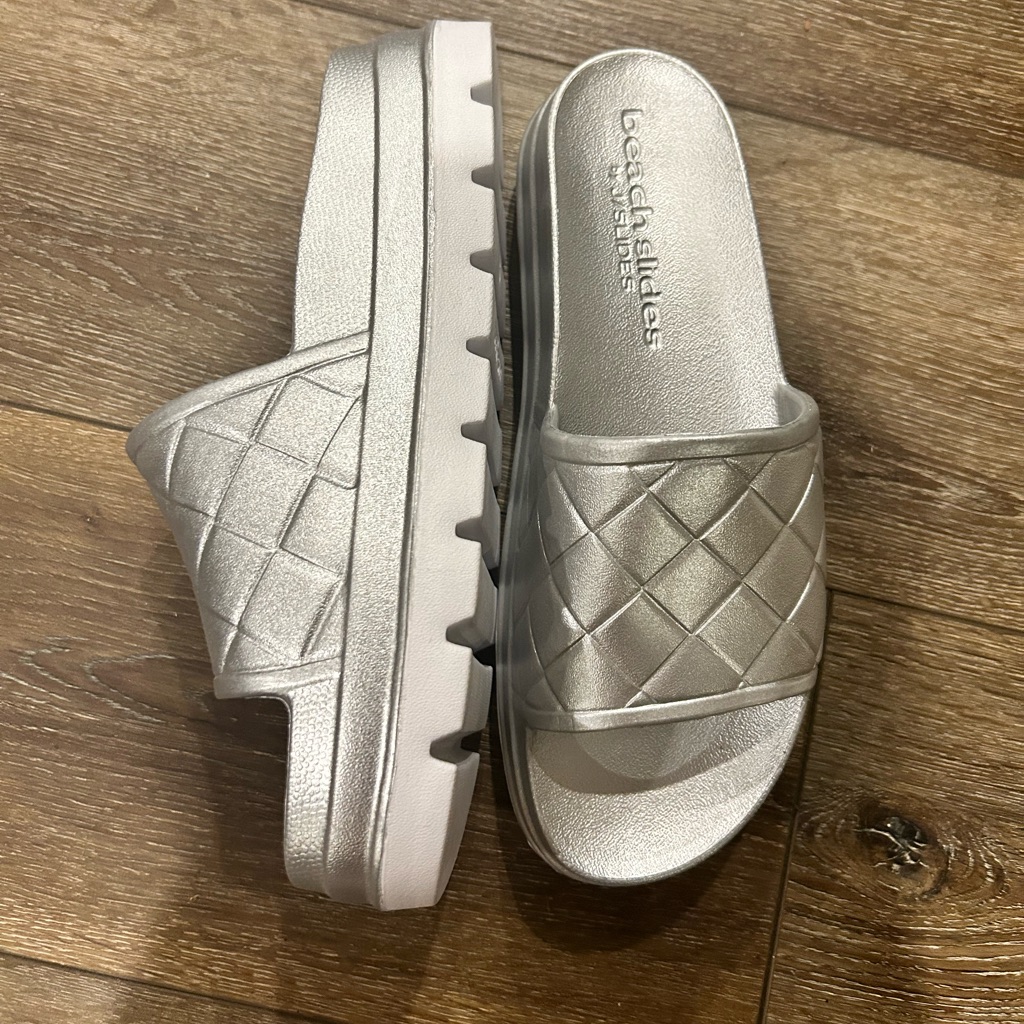 Beach Slides By JSlides Silver Slides Size 9